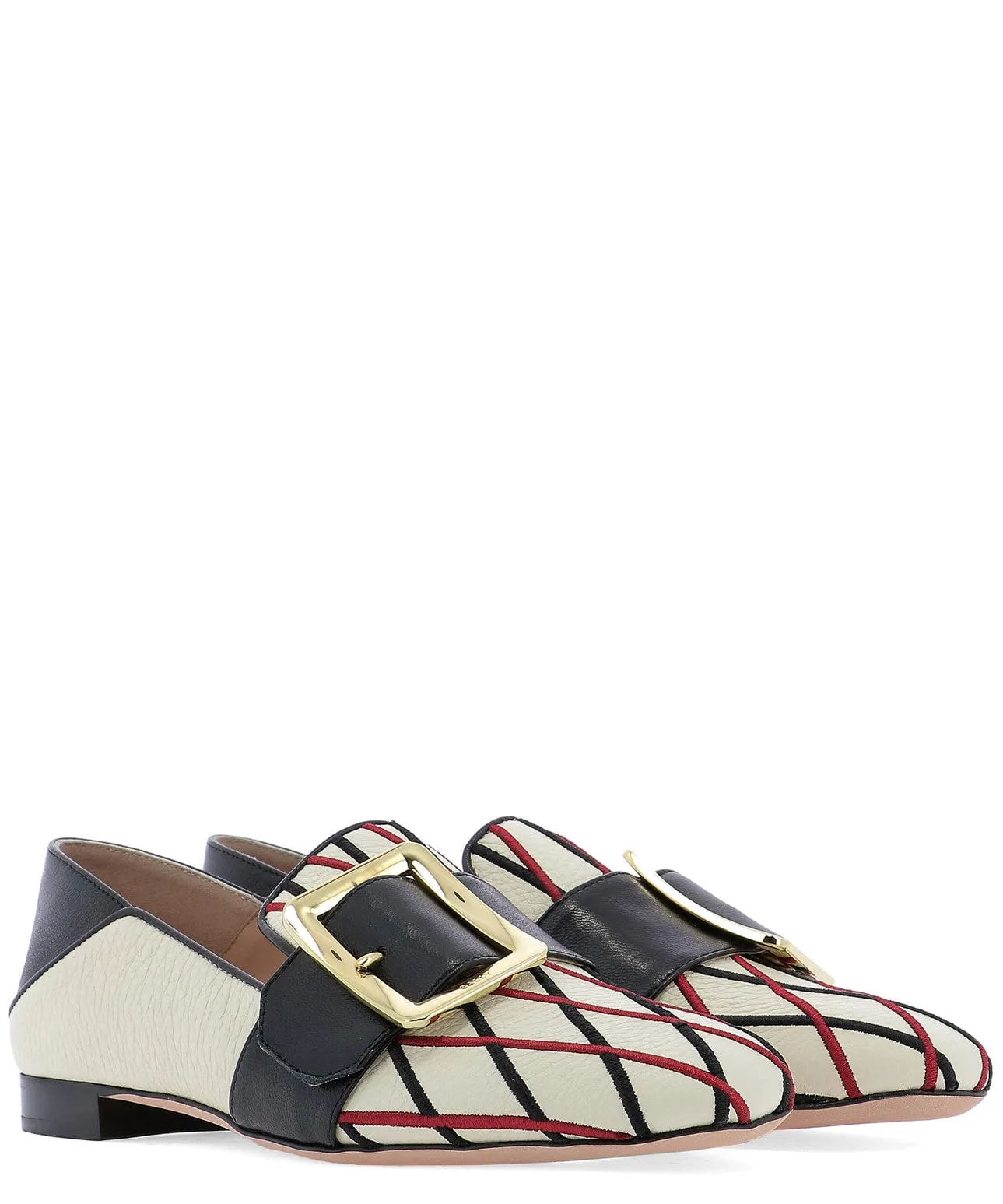 Bally Embroidered Buckle Detail Loafers