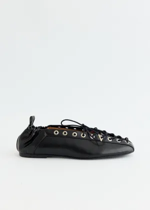 Eyelets Lace Up Ballerinas