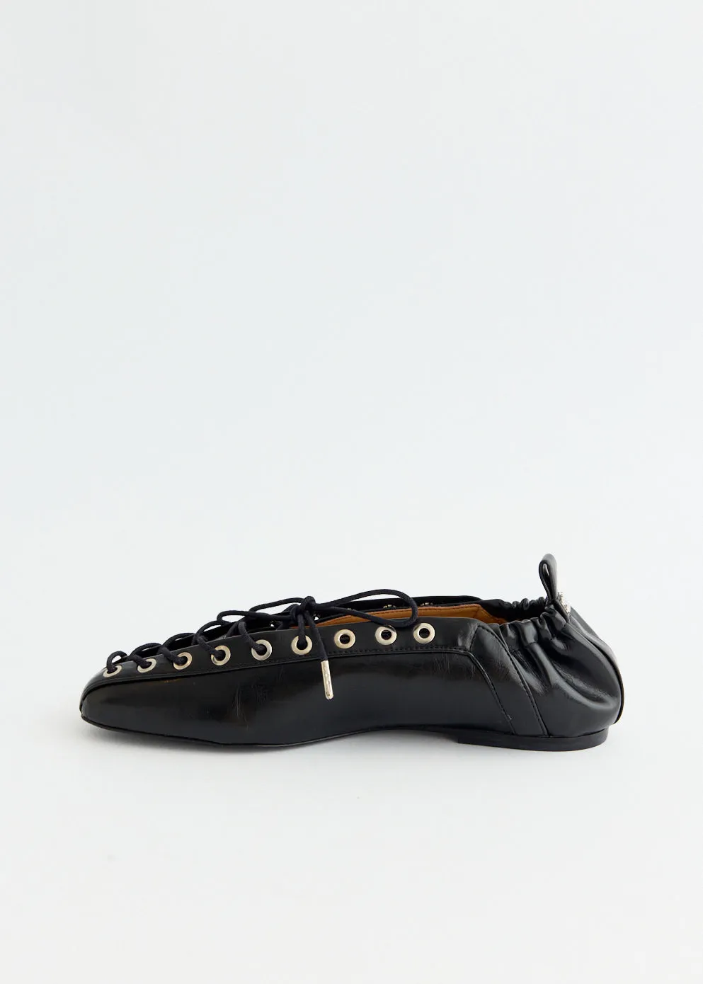 Eyelets Lace Up Ballerinas