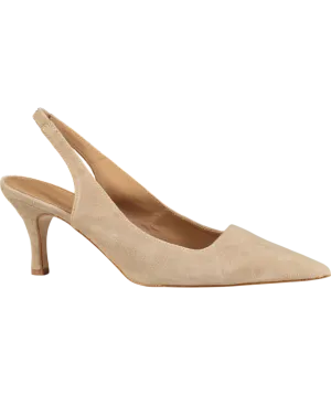 Flattered Beige Franchesca Suede Sand Sling Back Heels UK 7 EU 40 