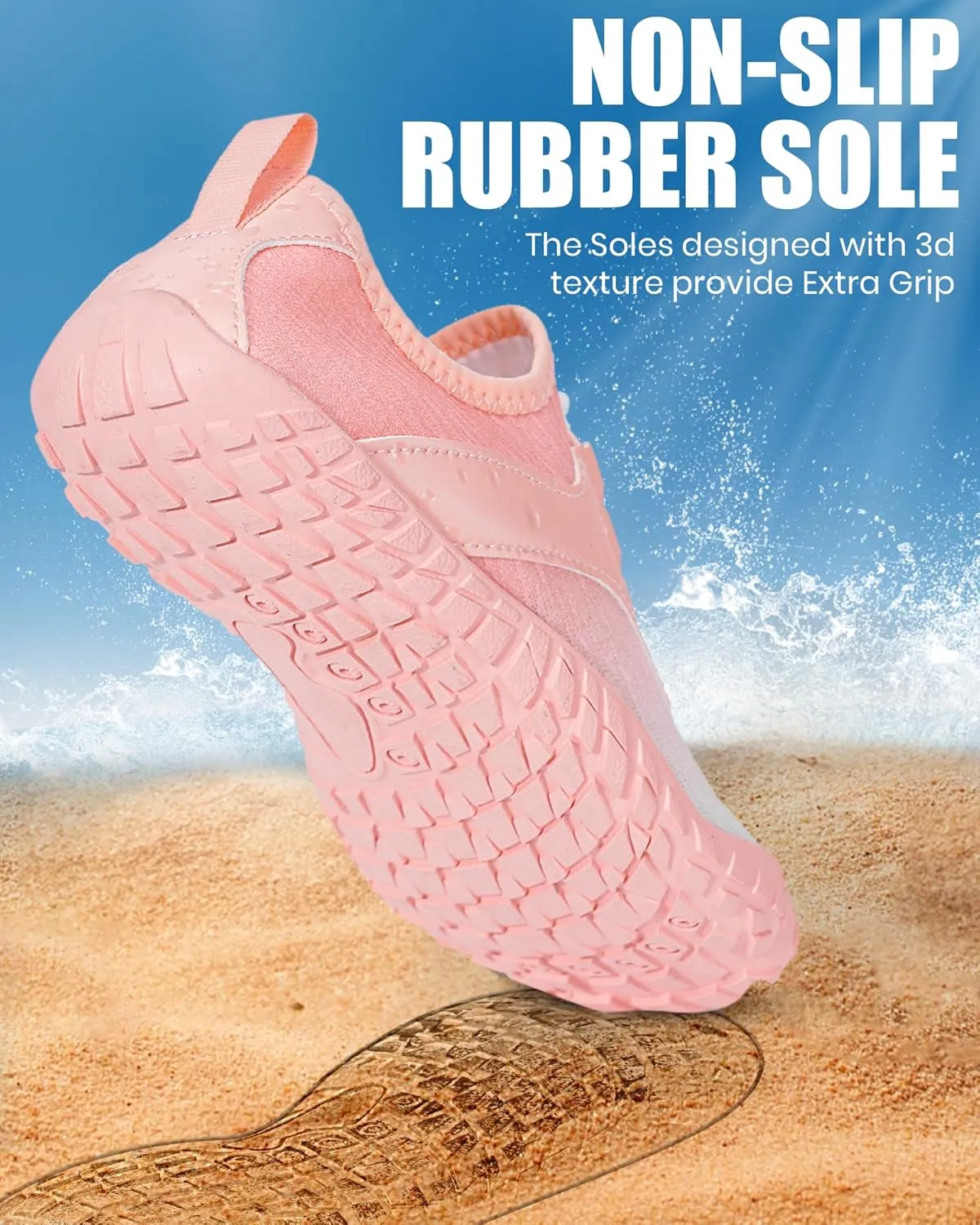 Hike Barefoot Water Shoes Women Men, Newly Water-Drops Pattern Pro Minimalist Shoe Quick Dry Wide Toe Breathable & Non-Slip for Hiking Beach Aqua Surf Swim