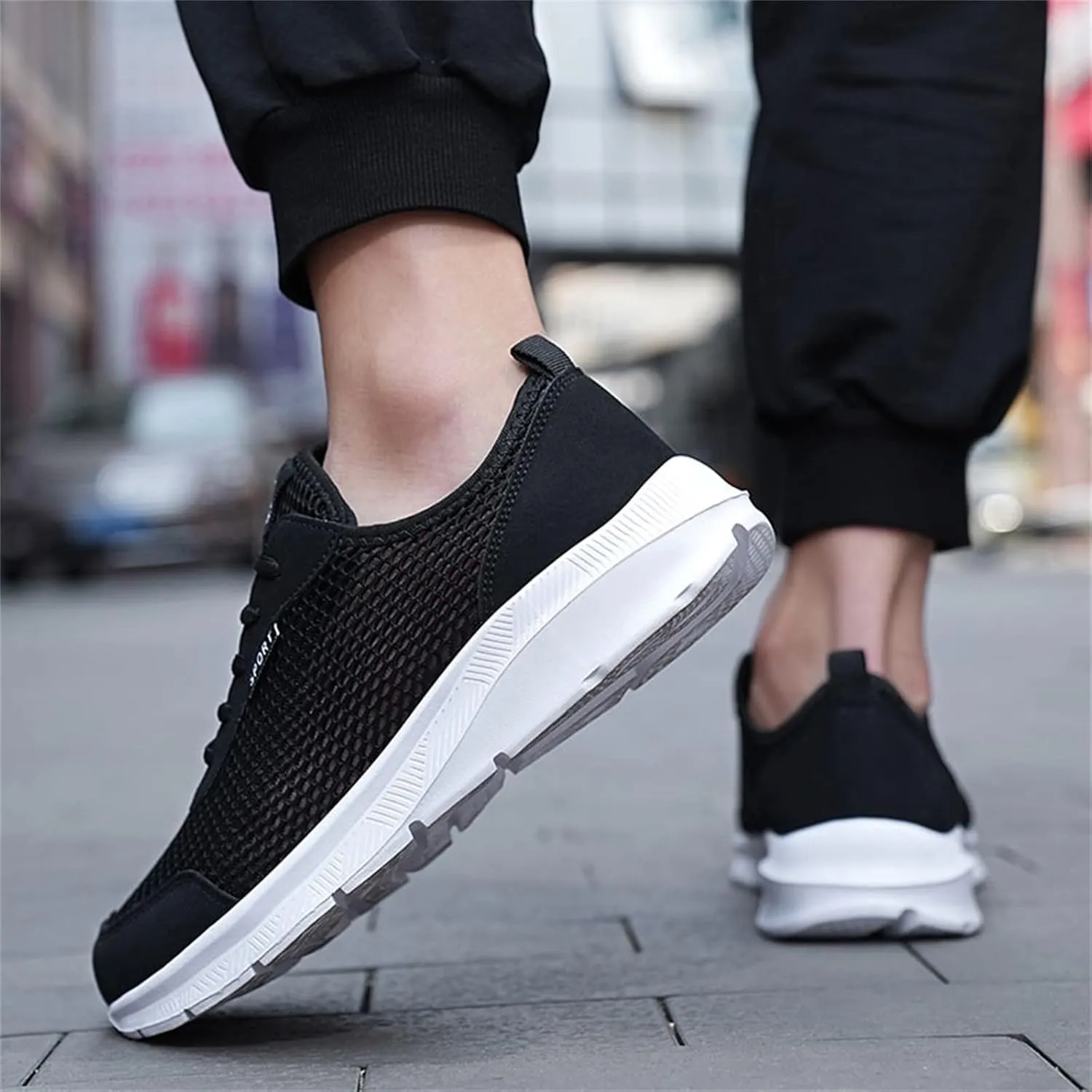 Mens Slip On Walking Shoes Lightweight Breathable Non Slip Running Shoes Comfortable Fashion Sneakers for Men