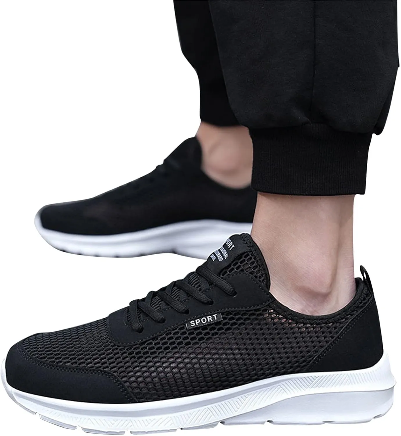 Mens Slip On Walking Shoes Lightweight Breathable Non Slip Running Shoes Comfortable Fashion Sneakers for Men