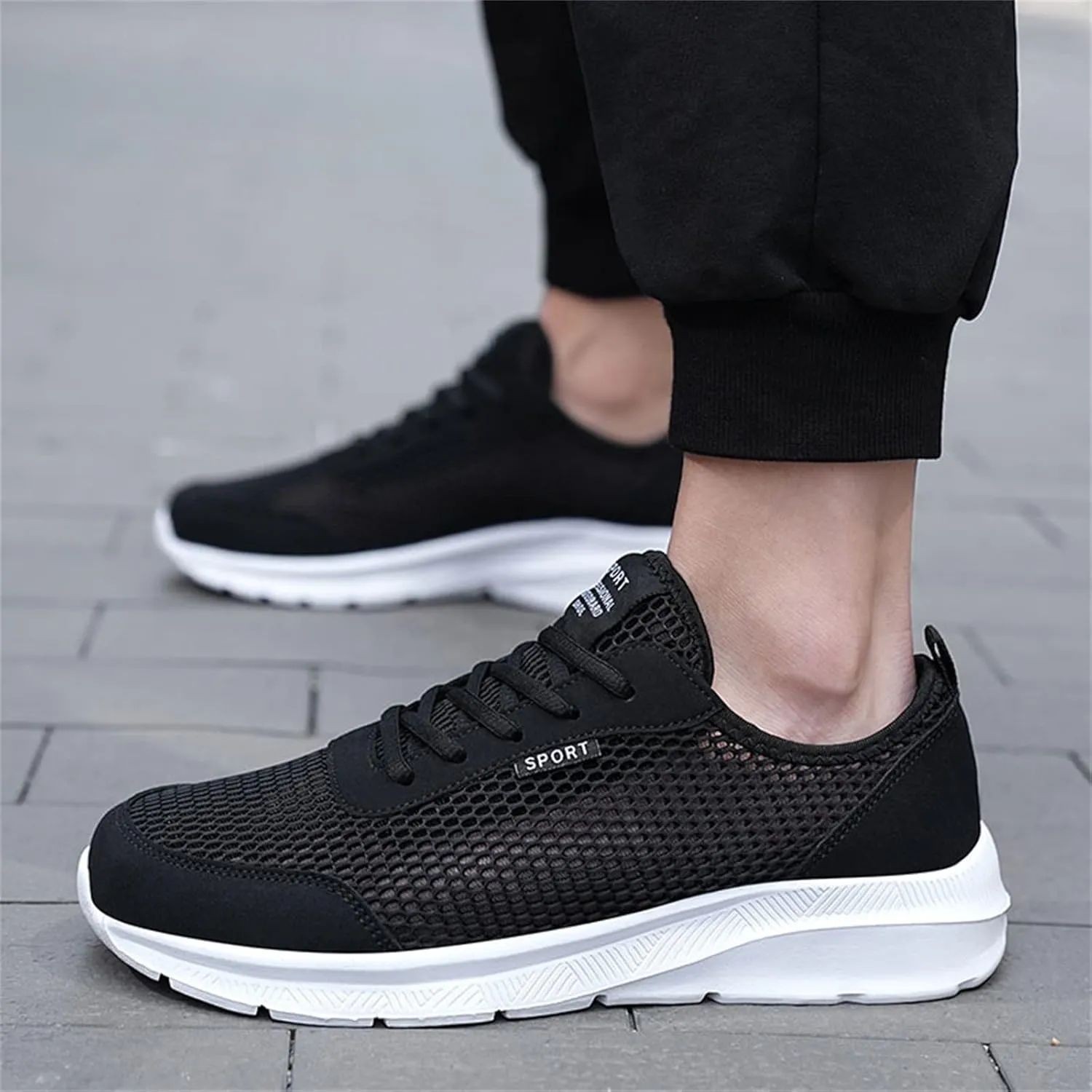 Mens Slip On Walking Shoes Lightweight Breathable Non Slip Running Shoes Comfortable Fashion Sneakers for Men